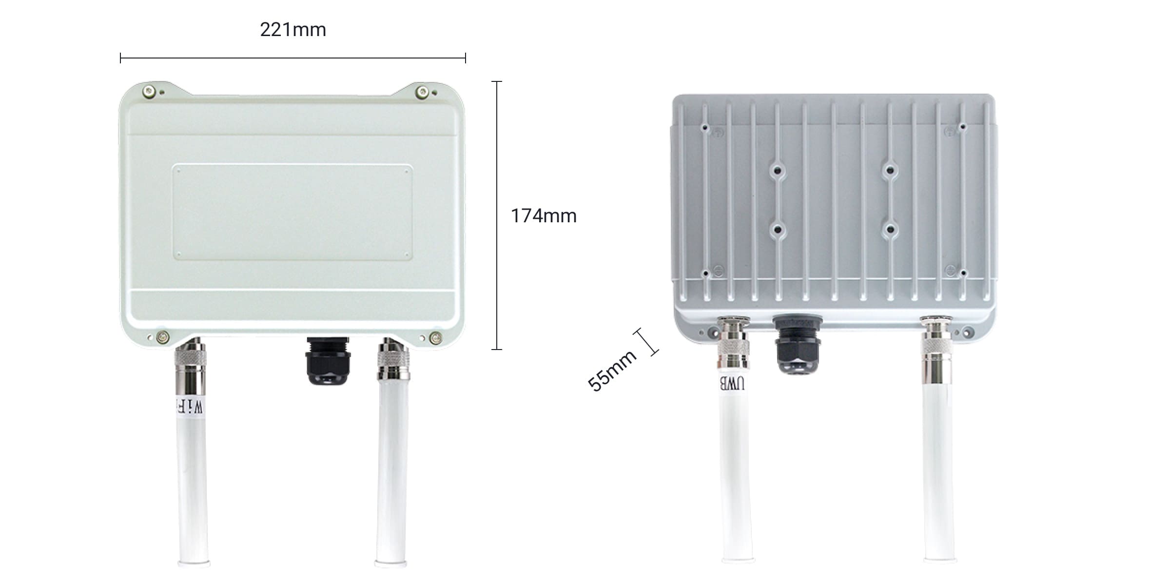 GA-210W Waterproof UWB RTLS Anchor Dimensions