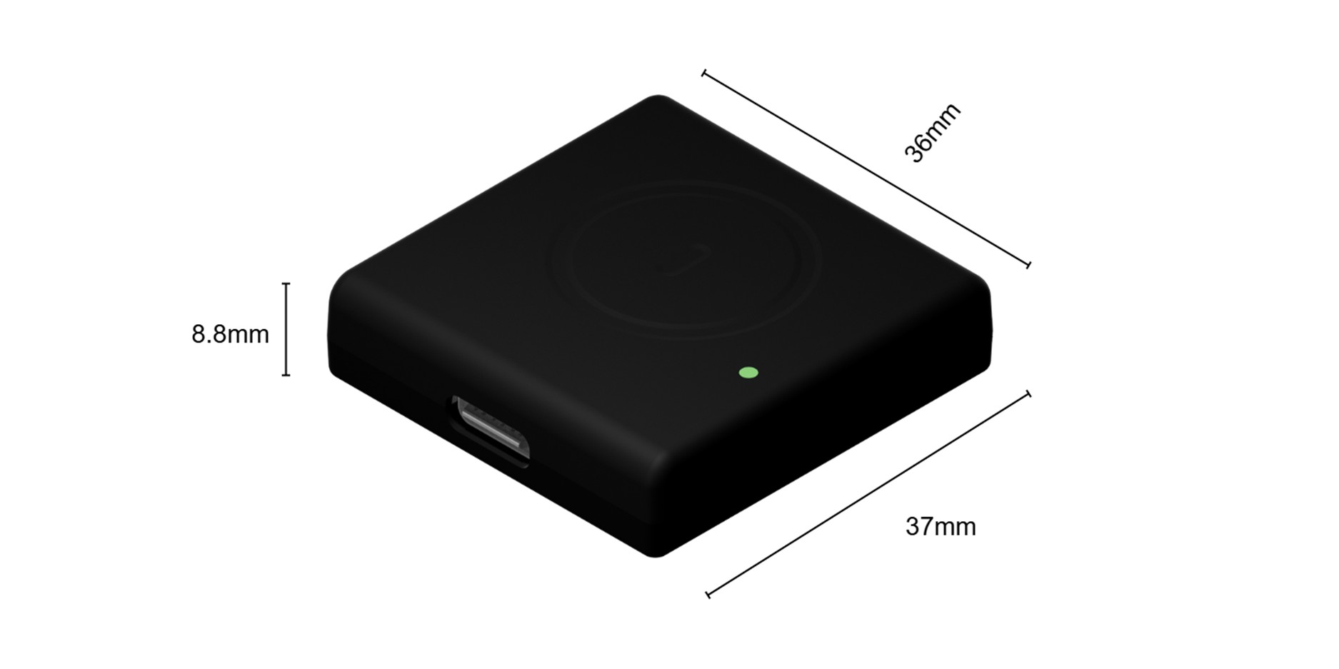 GT-460 Mini Type UWB RTLS Tag dimensions